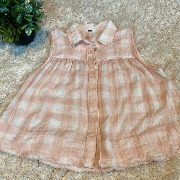 Free People Tops - Free People Hey There Sunshine Button Down Top Size Large